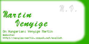 martin venyige business card